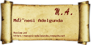 Ménesi Adelgunda névjegykártya